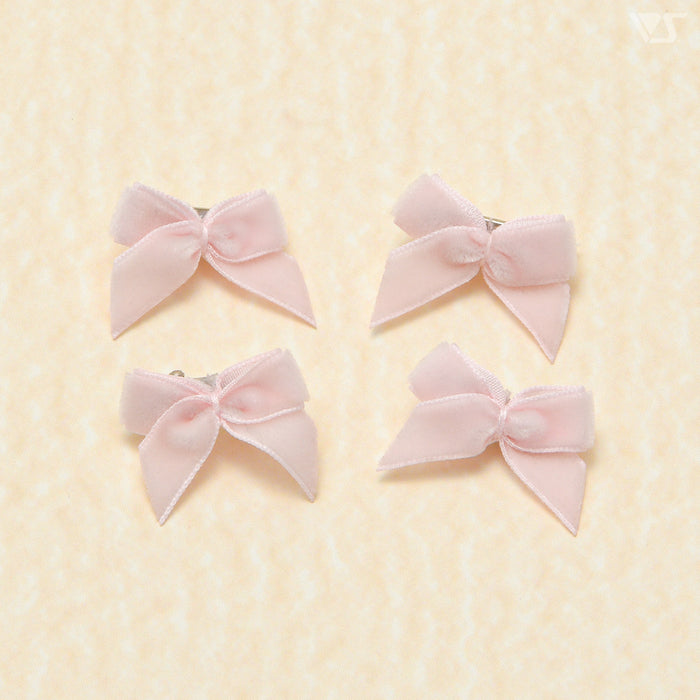 Mini Ribbon Clips (Velour / Pink)