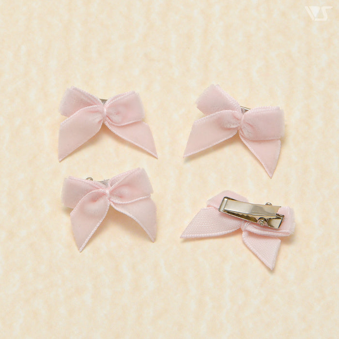 Mini Ribbon Clips (Velour / Pink)