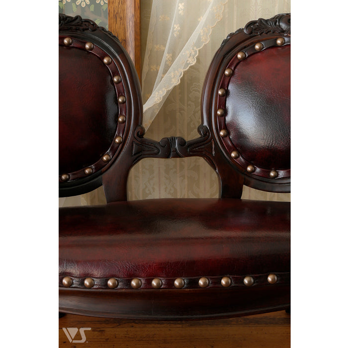 Cameo Back Settee (Burgundy)