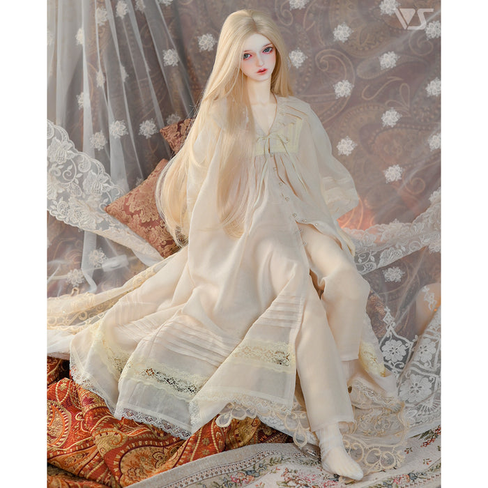 Ruffled Collar Long Blouse Set