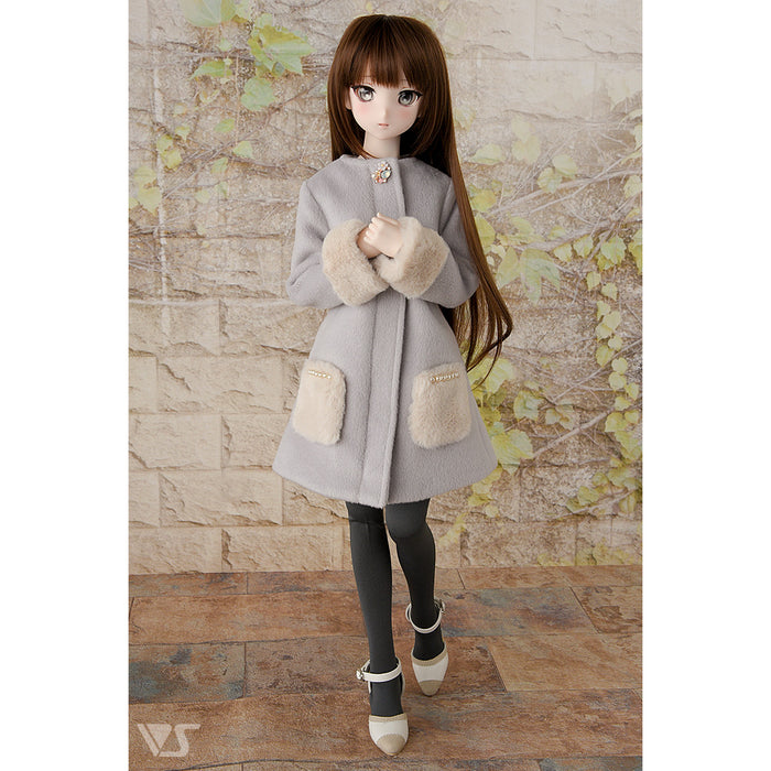 Collarless Bijou Coat (Gray)
