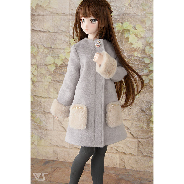 Collarless Bijou Coat (Gray)