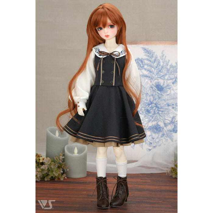 Noble Gray Embroidery Girl