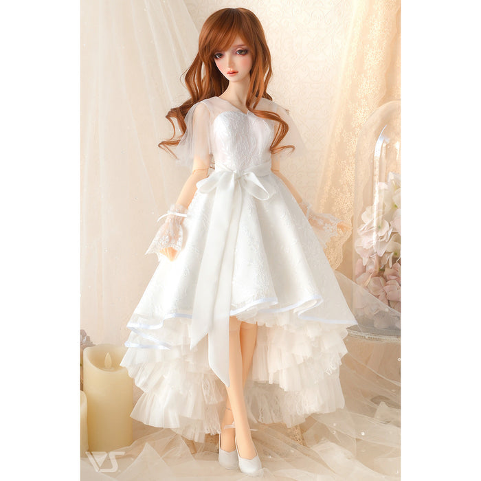 Reversible Princess Pompon Skirt (White / Lace)