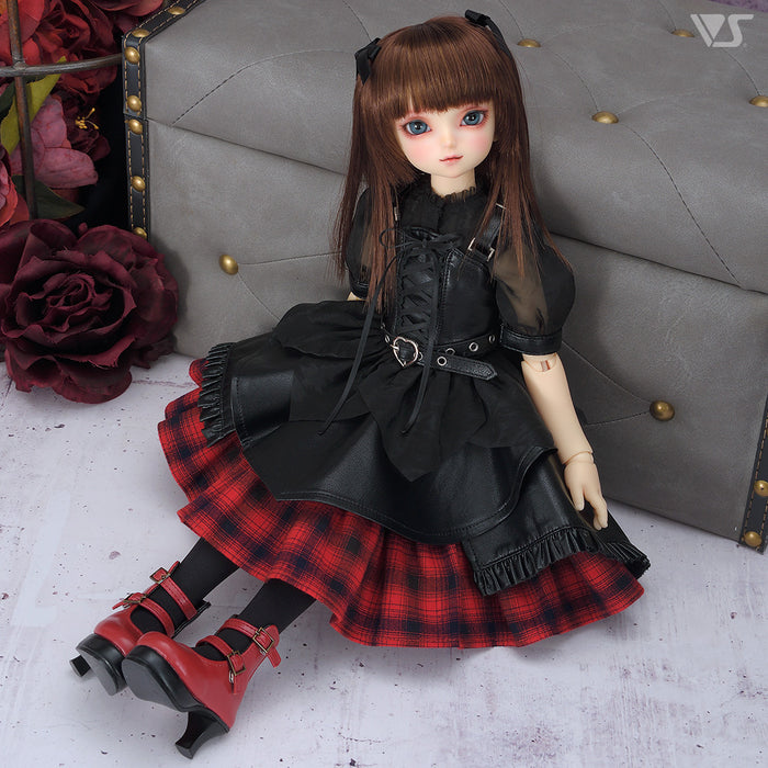 Synthetic Leather Random Skirt Set / Mini
