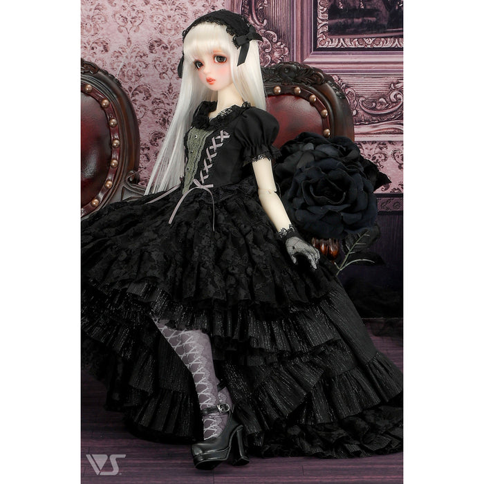 Reversible Princess Pompon Skirt (Black / Lace)