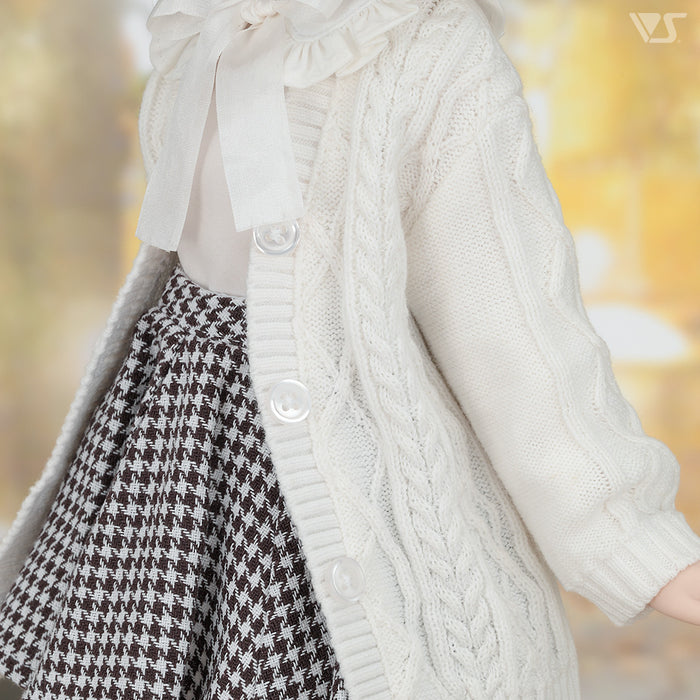 Knit Cardigan / Mini (White)