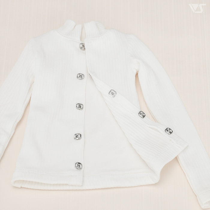 Ribbed High Neck Knit (White)