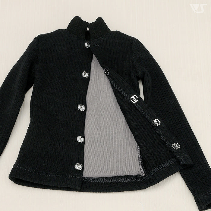 Ribbed High Neck Knit (Black)