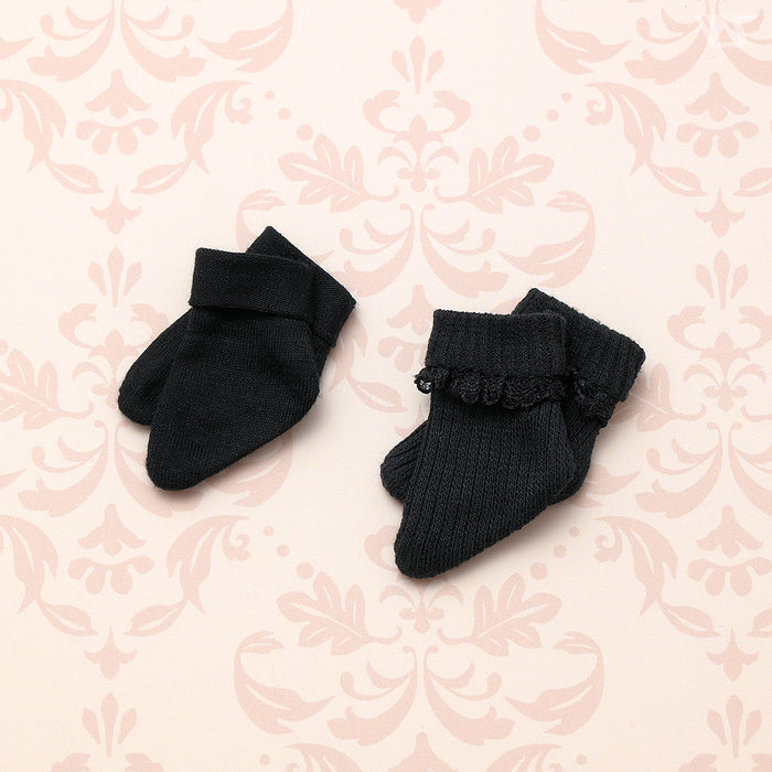 Yo-SD Folded Cuff Socks Set / Chibi (Black & Black Lace)