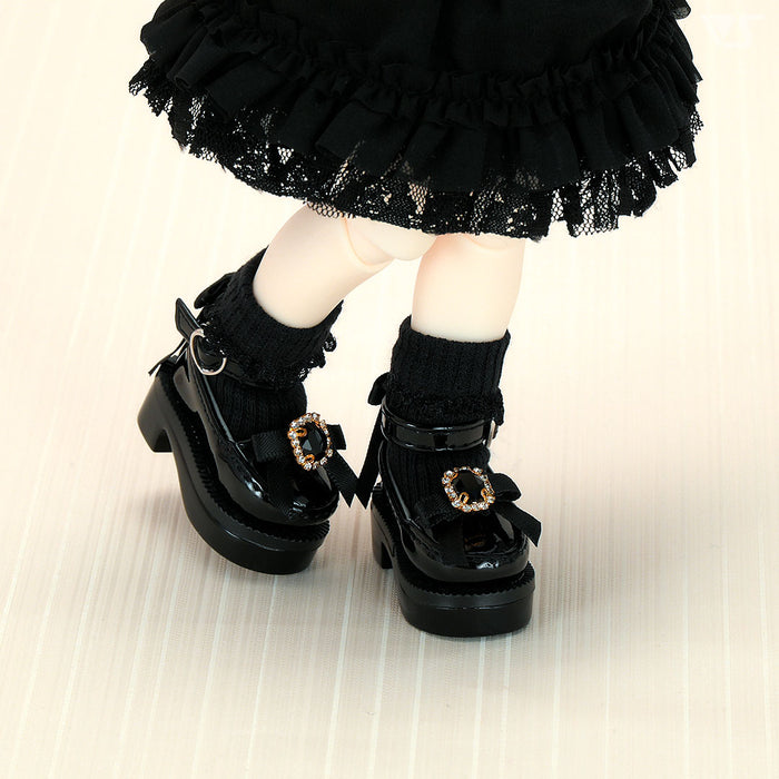 Yo-SD Folded Cuff Socks Set / Chibi (Black & Black Lace)