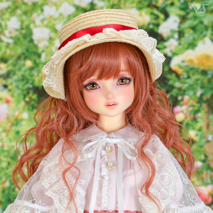 Bergere Hat (Beige / Red Ribbon)