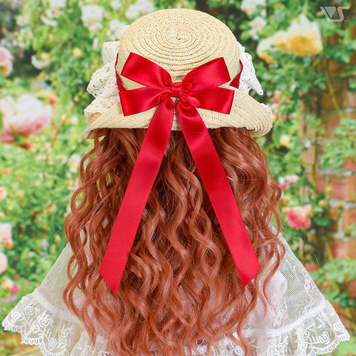 Bergere Hat (Beige / Red Ribbon)