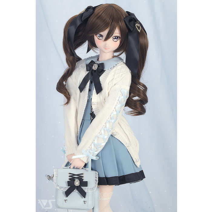 Lace-up Knit Cardigan (White)