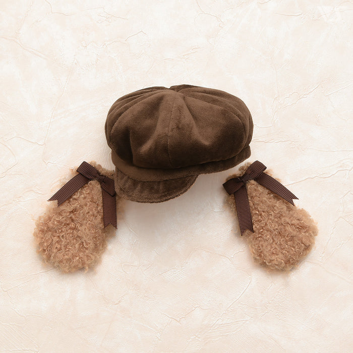 Dog Ears Newsboy Cap (Brown)