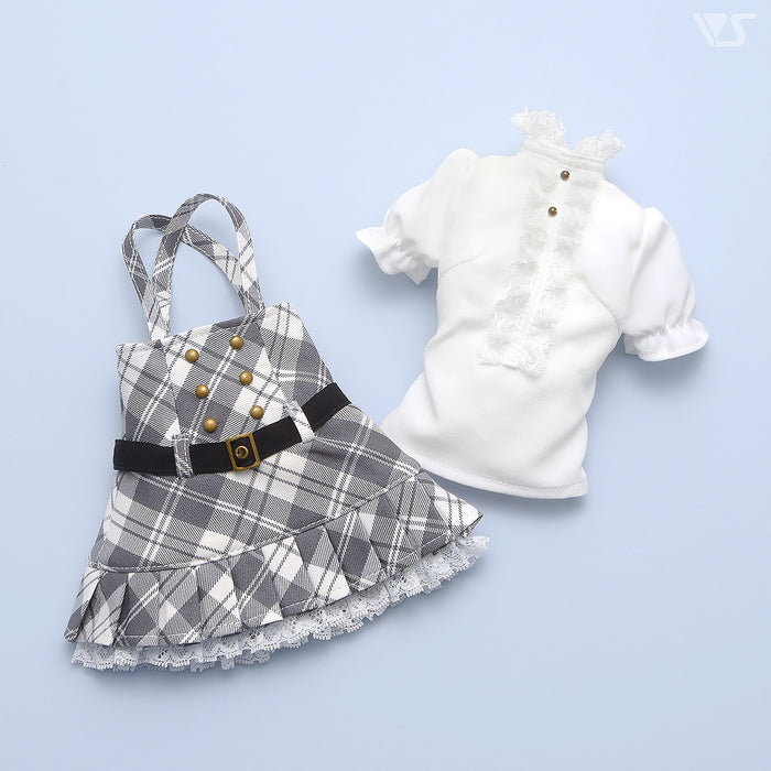 Suspender Mini Skirt Set (Gray)