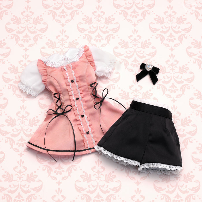 Dolly Parfait Coord Shorts Set / Chimikko & Mini (White x Pink)