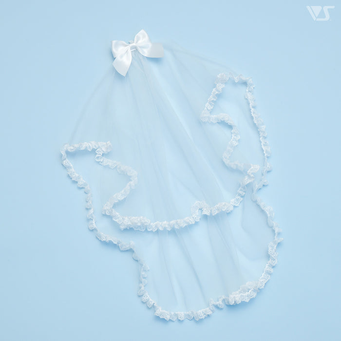 Dress Up Ribbon Veil (White / Tulle)