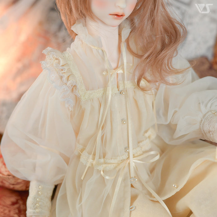 Tulle Collar Blouse Set