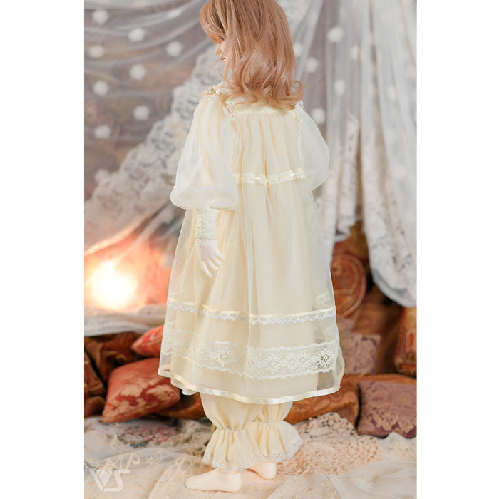 Tulle Collar Blouse Set