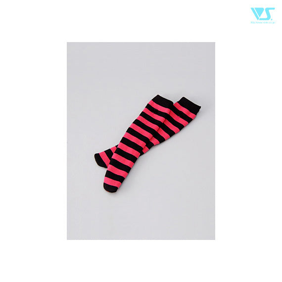 MSD HS-10 Knee-High Socks (Black & Red Stripes)