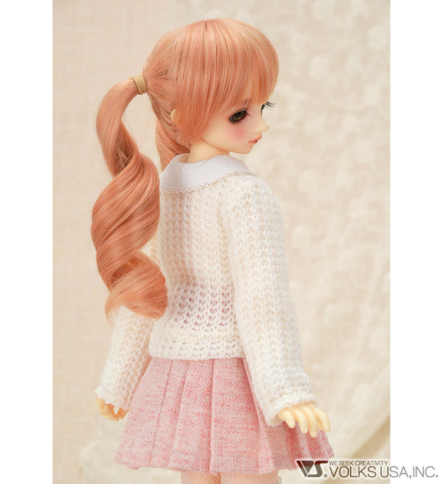 Cardigan / Mini (White / Bow Button)