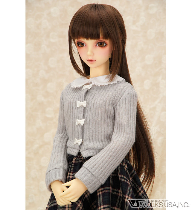 Cardigan (Gray / Bow Button)
