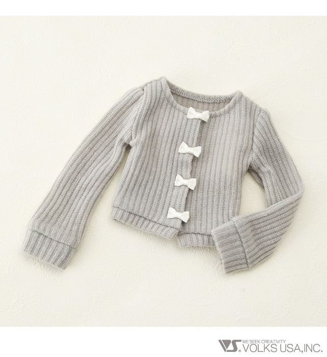 Cardigan (Gray / Bow Button)