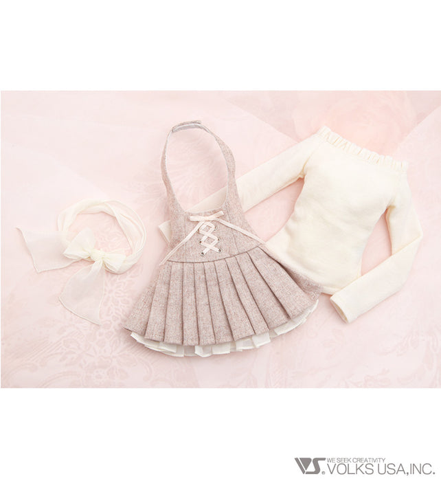 Halter-Neck Dress Set  (Brown)