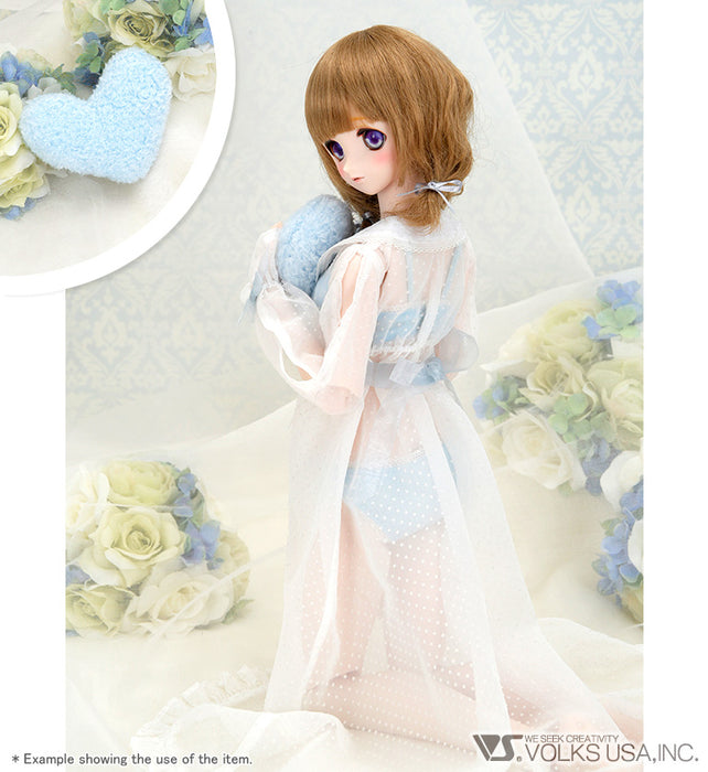 Long Baby Doll Set (White Dotted)