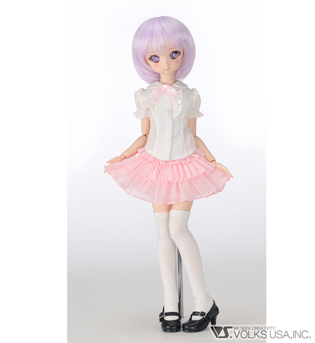Ruffle Blouse Set (White / Pink) / Mini