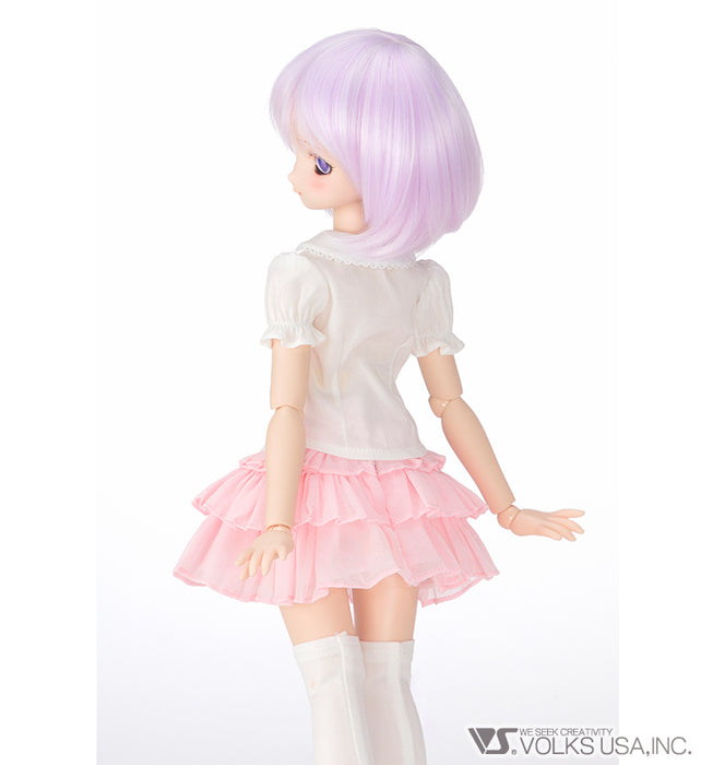 Ruffle Blouse Set (White / Pink) / Mini