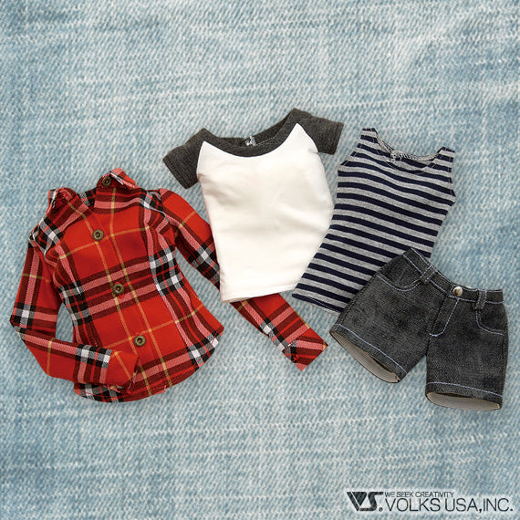 Sporty Plaid Shirt Set