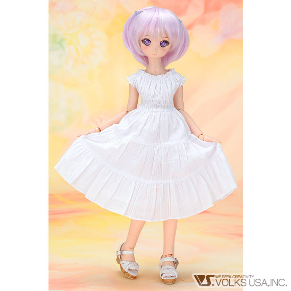 White Dress & Pink Cardigan Set / Mini