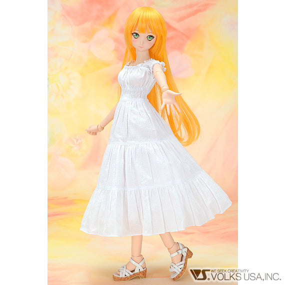 White Dress & Yellow Cardigan Set