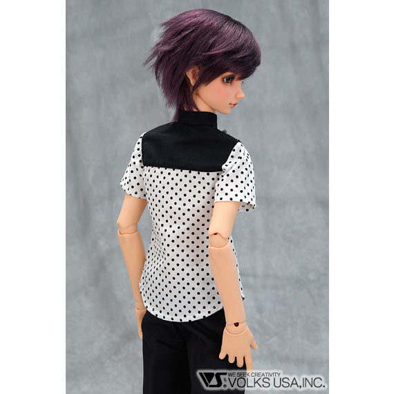 BLACK Polka Dot Shirt & Beret Set