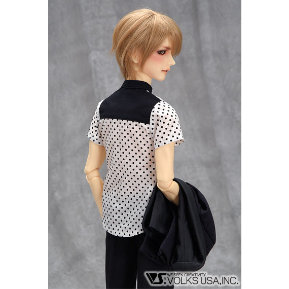 BLACK Polka Dot Shirt & Jacket Set
