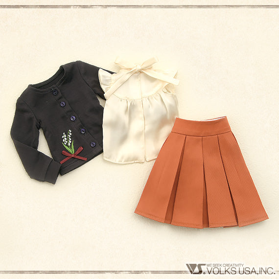 Lily of the Valley Cardigan & Pleated Skirt Set / Mini