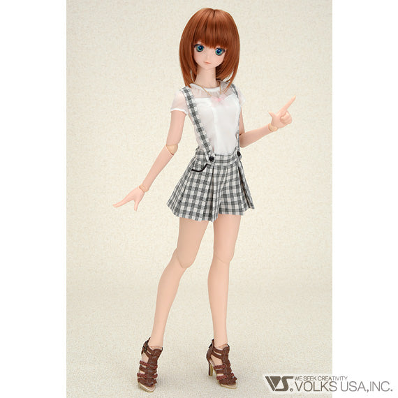 Chiffon Top & Suspender Shorts Set