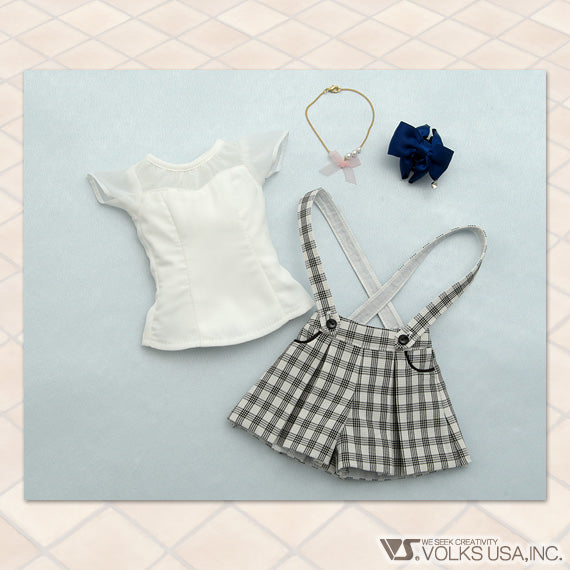 Chiffon Top & Suspender Shorts Set