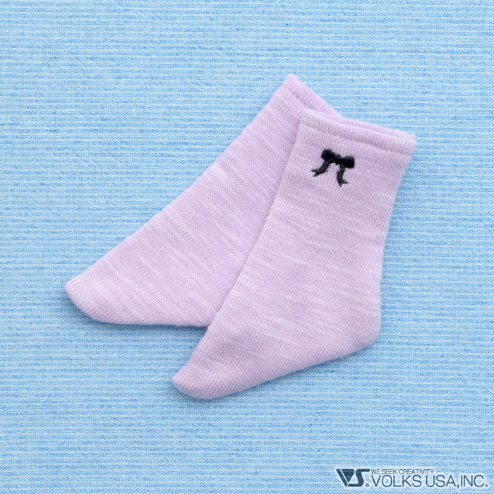 Ribbon Embroidered Socks (Purple)