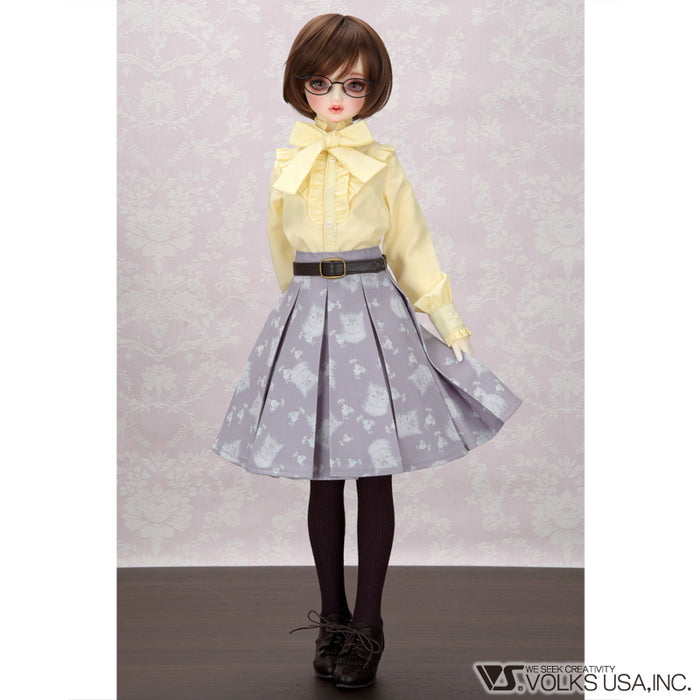 Gray tabby cat skirt set