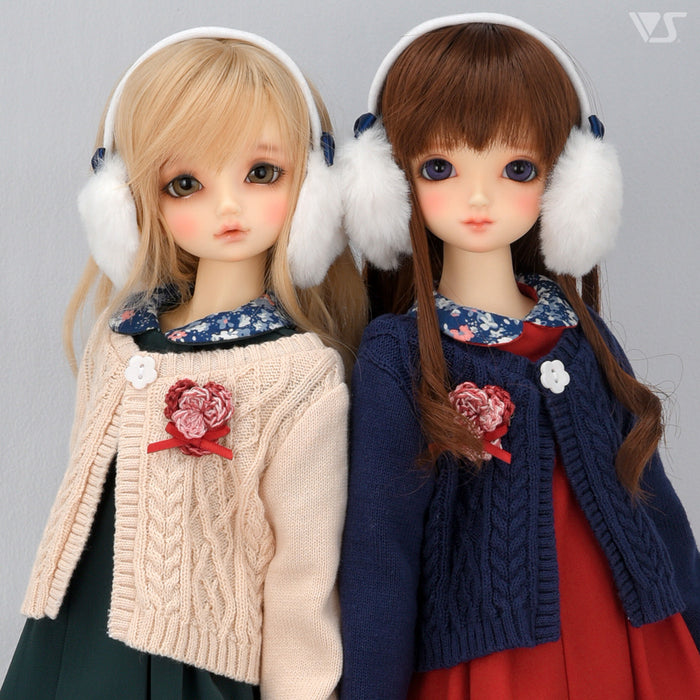Synthetic Fur Ear Warmers (Navy Ribbon) / Mini