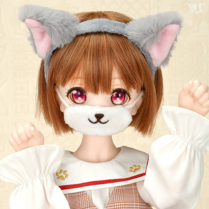 Mask & Cat Ear Headband (Gray)