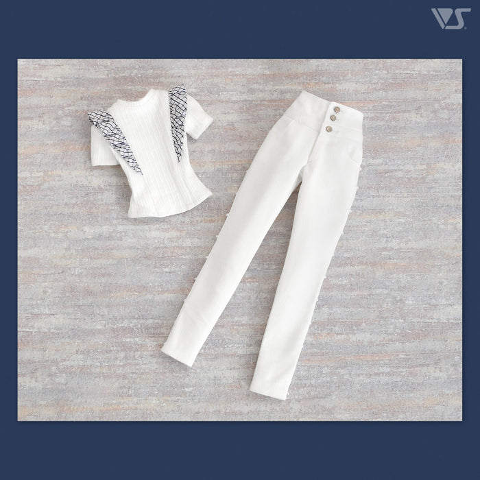 White & Plaid Skinny Set