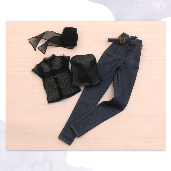 Tulle Top & Denim Pants Set
