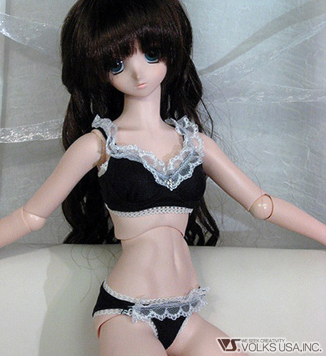 Black Wave Bra & Panties with Lace