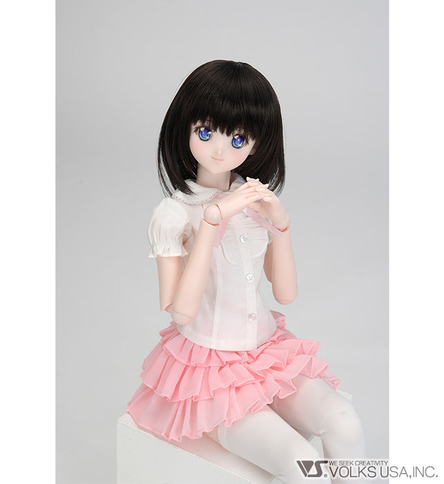 Ruffle Blouse Set (White / Pink)