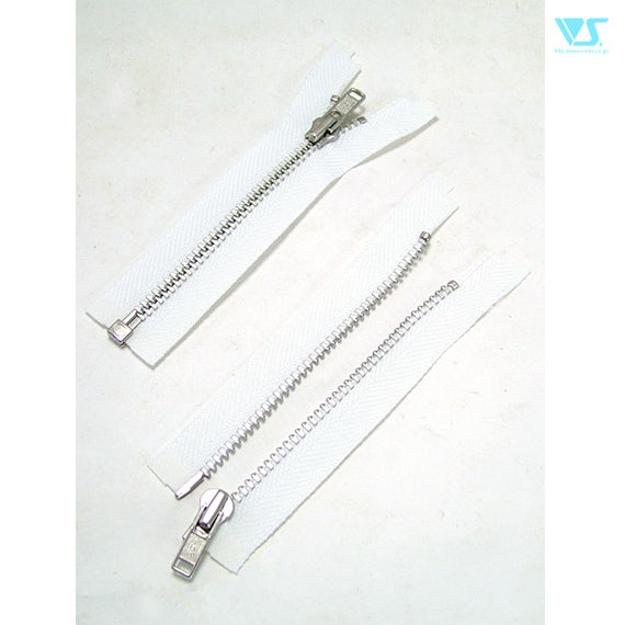 Metal Separating Zipper - White